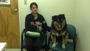 Jabba and his mom at the  vet in January 2013