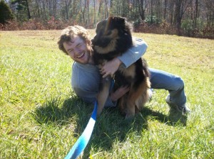 Jabba and his dad at the Blue Ridge Parkway.